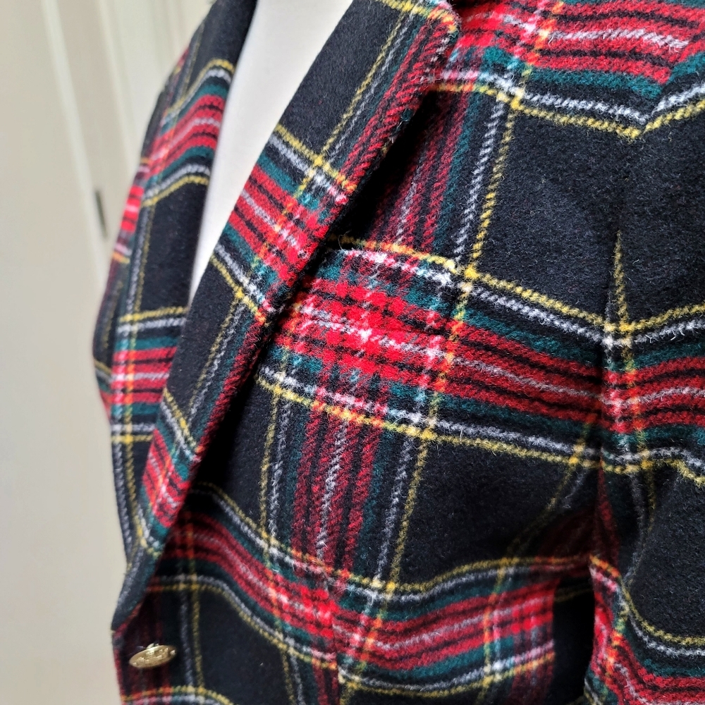 New J.Crew Wool-blend schoolboy blazer Black Tartan Plaid - Picture 12 of 12
